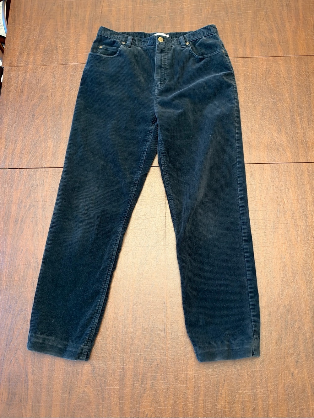 Jones New York Sport Corduroy Pants Womens 10 Black Straight Leg Y2K